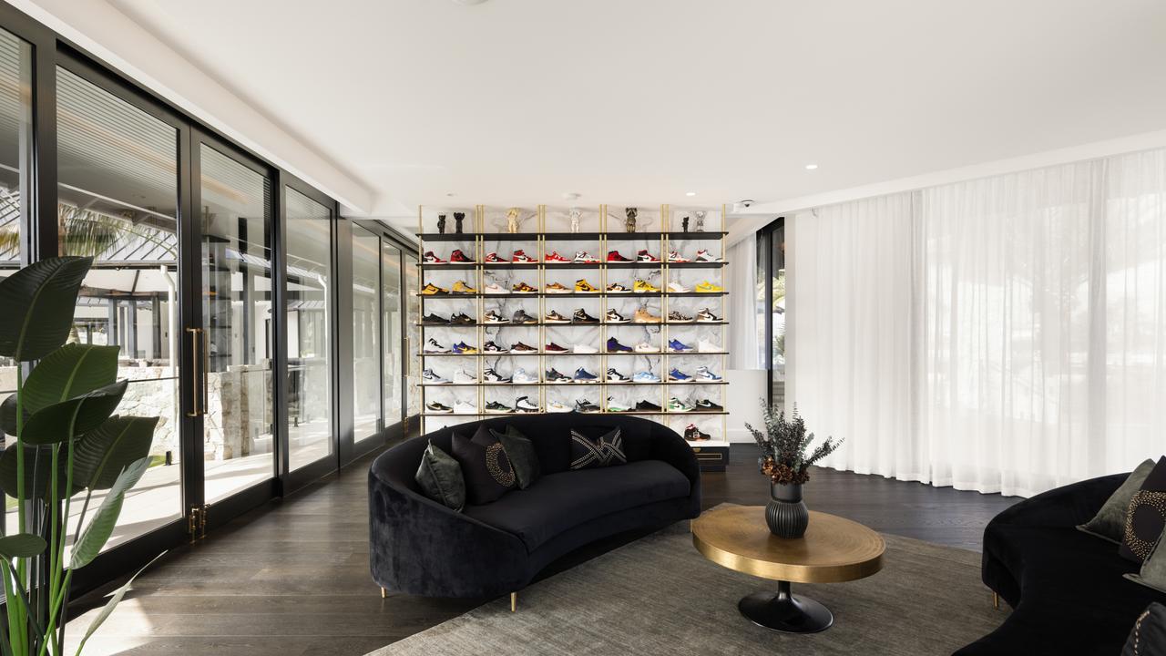 Simon Beard’s shoe room.