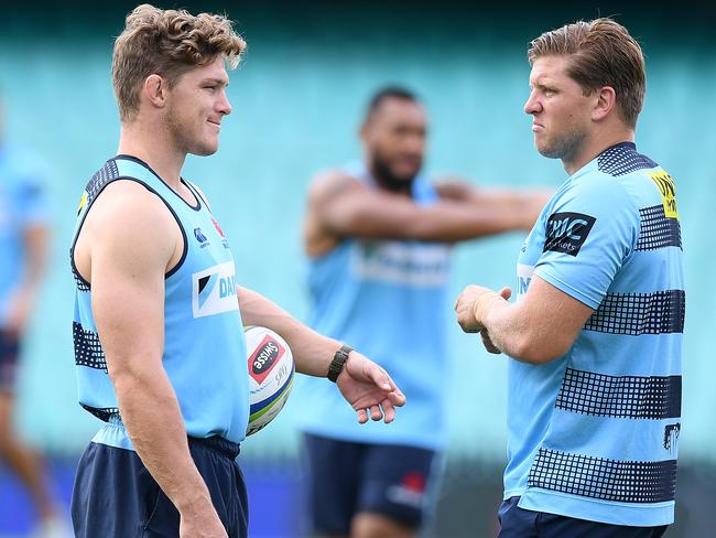 (L-R) Michael Hooper and Damien Fitzpatrick will be key players for the Waratahs in 2020. Picture: AAP Image/Dan Himbrechts