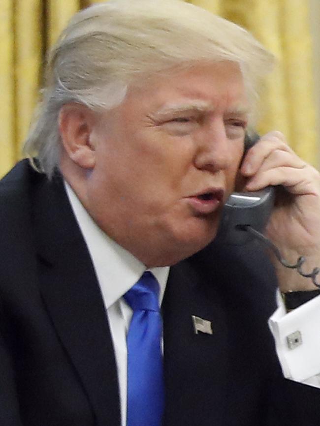 Donald Trump has reiterated by phone his intention to meet with Mr Kim by May. Picture: AP Photo