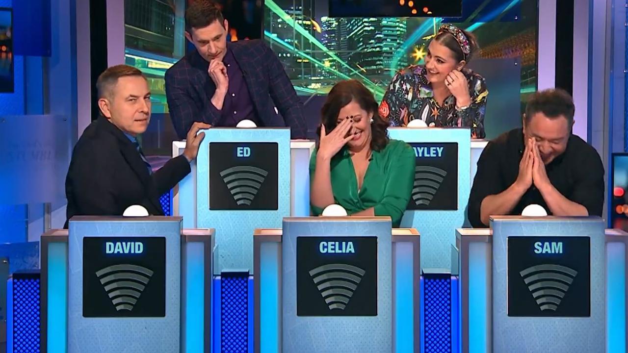 The panellists cringing over Ed’s awkward moment.