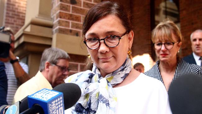 Kimberley McGurk speaks outside NSW Supreme Court today. Picture: AAP Image/Jeremy Ng