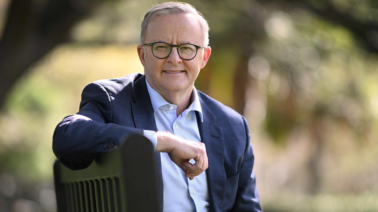 A relaxed and confident Prime Minister Anthony Albanese at the Brisbane Botanic Gardens. Picture: Lyndon Mechielsen