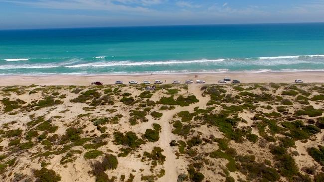 The jury visit Salt Creek during the man’s first trial. Picture: Rob Brown/Seven News