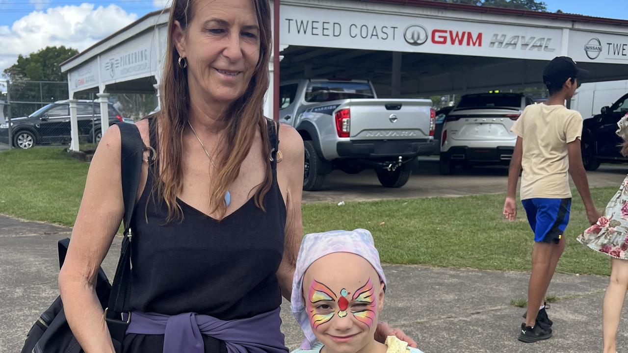 Wendy Vella and Shaylah Brees (left to right) enjoying the 120th Murwillumbah Show. Picture: David Bonaddio