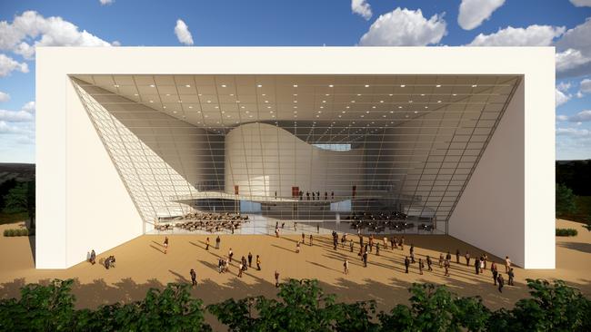 Prominent architect Guy Maron’s suggested design for an Adelaide concert hall. Source: Guy Maron Architects