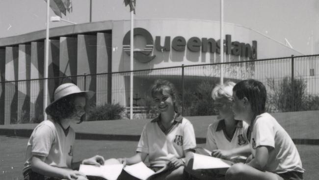 Schoolchildren at EXPO 88, October 1988. Part of the State Archives' collection of 300 never-before-seen pictures from Queensland schools.