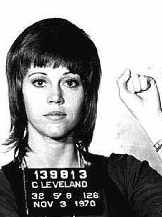 <b>Jane Fonda</b> was arrested in November 1970 at an airport in Cleveland, Ohio, after wrongly being suspected of smuggling illegal drugs and a scuffle with law enforcement. While the then 32-year-old actress and activist had a large quantity of pills in her possession, charges were dropped after it was found that some were vitamins and others legally prescribed. Picture: Supplied