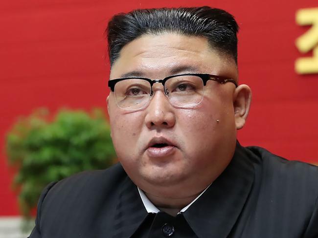 In this picture taken on January 5, 2021 and released from North Korea's official Korean Central News Agency (KCNA) on January 6, 2021 North Korean leader Kim Jong Un speaks during the first day of the 8th Congress of the Workers' Party of Korea (WPK) in Pyongyang. (Photo by STR / KCNA VIA KNS / AFP) / South Korea OUT / ---EDITORS NOTE--- RESTRICTED TO EDITORIAL USE - MANDATORY CREDIT "AFP PHOTO/KCNA VIA KNS" - NO MARKETING NO ADVERTISING CAMPAIGNS - DISTRIBUTED AS A SERVICE TO CLIENTS / THIS PICTURE WAS MADE AVAILABLE BY A THIRD PARTY. AFP CAN NOT INDEPENDENTLY VERIFY THE AUTHENTICITY, LOCATION, DATE AND CONTENT OF THIS IMAGE --- /