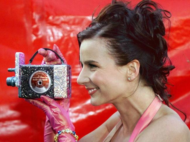 Rachel Griffiths knows the camera isn’t real, right? Picture: AP Photo/Dave Caulkin
