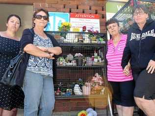 DISGRACE: Lib Hodges. Kay Barnes, Ann Hawkins and Sonya Brent are some of the Dalby residents disgusted with the removal of items from their family and friends' graves. Picture: Shannon Hardy