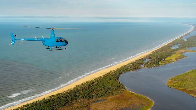 Heli SUP: Gippsland, VICMost people explore the Gippsland Lakes’ maze of waterways, marshes and lagoons running parallel to the Southern Ocean by boat, but at 420sq km, it’s a lot of ground to cover. Lakes Entrance Helicopters operate routes from 12 to 45 minutes over such highlights as the remote Ninety Mile Beach (actually 94 miles), Mitchell River Silt Jetties and Lakes Entrance, but if you want to take the experience next-level, try a Heli SUP. After a bird’s-eye view of the lakes, you’ll be dropped on the ocean side for a thrilling paddle back through the entrance.lakesentrancehelicopters.com.au