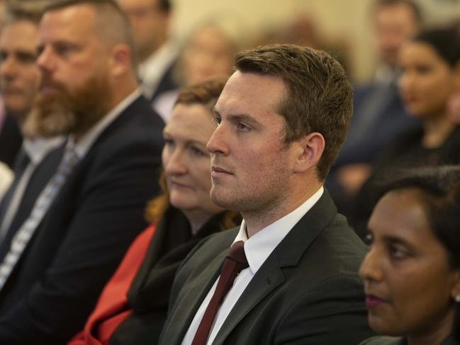 Dr Reid attending the Labor Caucus meeting at Parliament House. Picture: Andrew Taylor