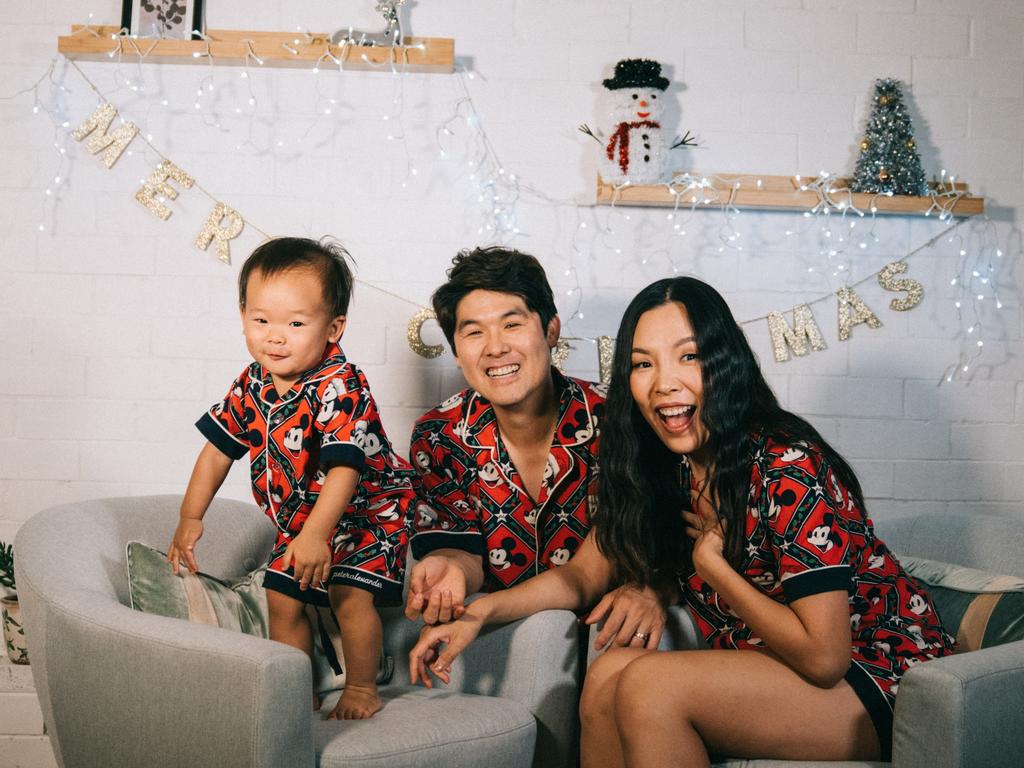 Dami Im with husband Noah and son Harrison.