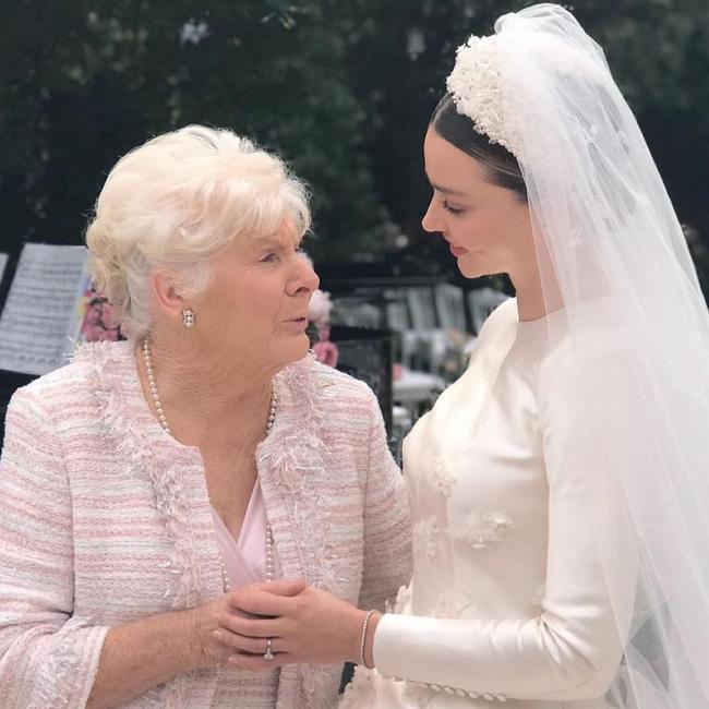 Miranda Kerr at her wedding with her grandmother. Picture: Instagram