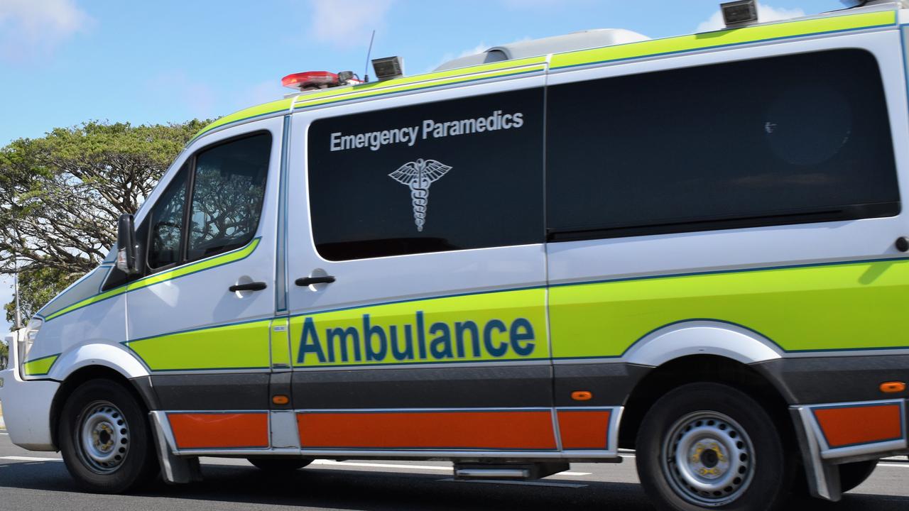 A man has been rushed to Warwick Hospital after a two-vehicle crash at Morgan Park this morning. Picture: Heidi Petith