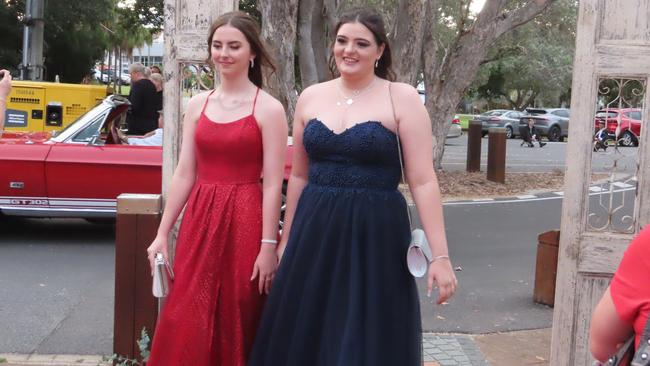 Ashley Robinson and Abby Walker at the Hervey Bay State High School formal.