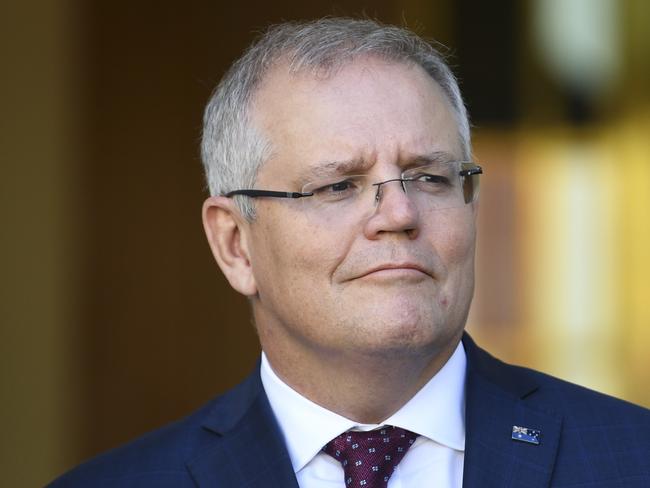 Australian Prime Minister Scott Morrison speaks to the media during a press conference at Parliament House in Canberra, Wednesday, March 11, 2020. (AAP Image/Lukas Coch) NO ARCHIVING