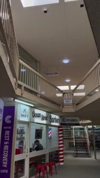 Man falls through skylight