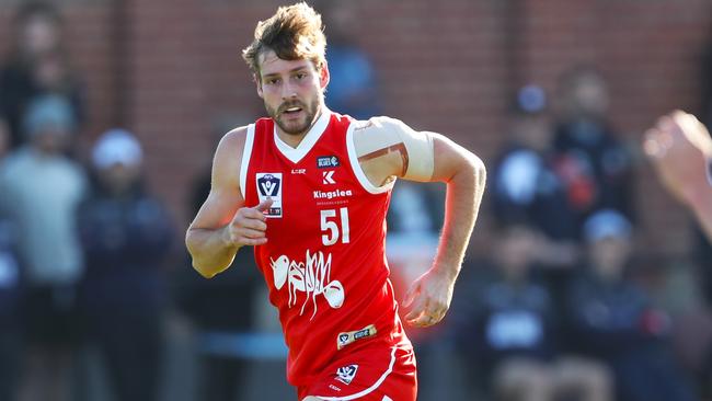 Alex Johnson wears the old Preston Bullants guernsey last season. Picture: David Crosling