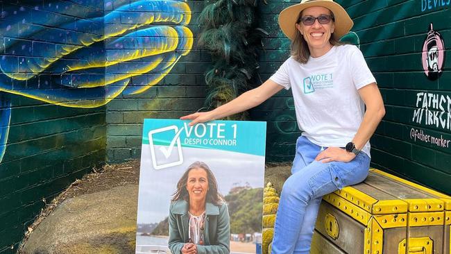 Independent candidate for the federal seat of Flinders Victoria Despi OConnor campaigning in Main Street, Mornington. Picture: supplied