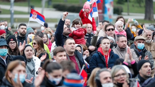 Serbian supporters in Serbia have opened their arms for Djokovic to return. Picture: Srdjan Stevanovic/Getty Images