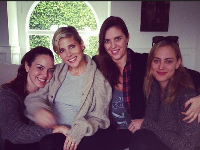Marta Milans (left) with Else Pataky, who is married to Chris Hemsworth, Italian actress Gisella Marengo, and French actress, Nora Arnezeder. Picture: Instagram/Gisella Marengo