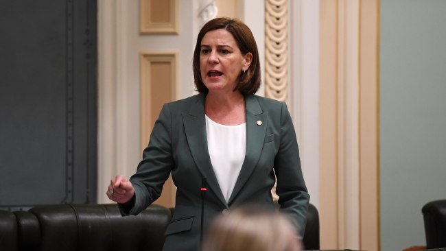 During the 2020 Queensland Election campaign, an ABC state political reporter accused then-state LNP leader Deb Frecklington (pictured) of "dog whistling" but the Twitter left cheered the journalist on, Evan Mullholland writes. Picture: NCA NewsWire / Dan Peled