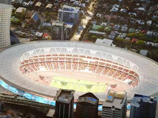 An early concept of the Gabba as Olympic stadium