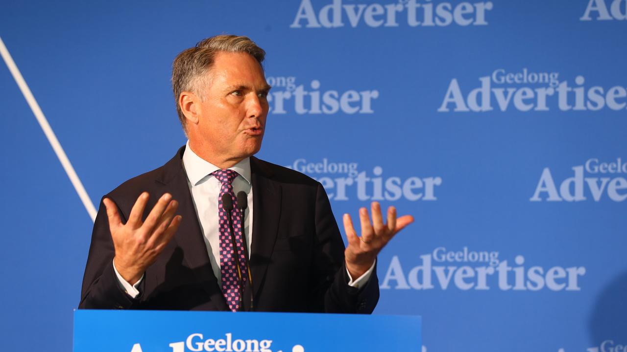 Deputy prime minister Richard Marles speaks at Future Geelong. Picture: Alison Wynd
