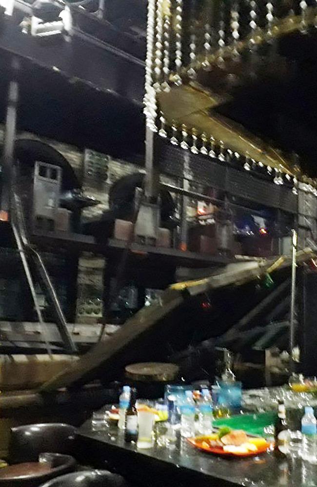 Inside the nightclub where a balcony collapsed leaving two dead. Picture: AFP