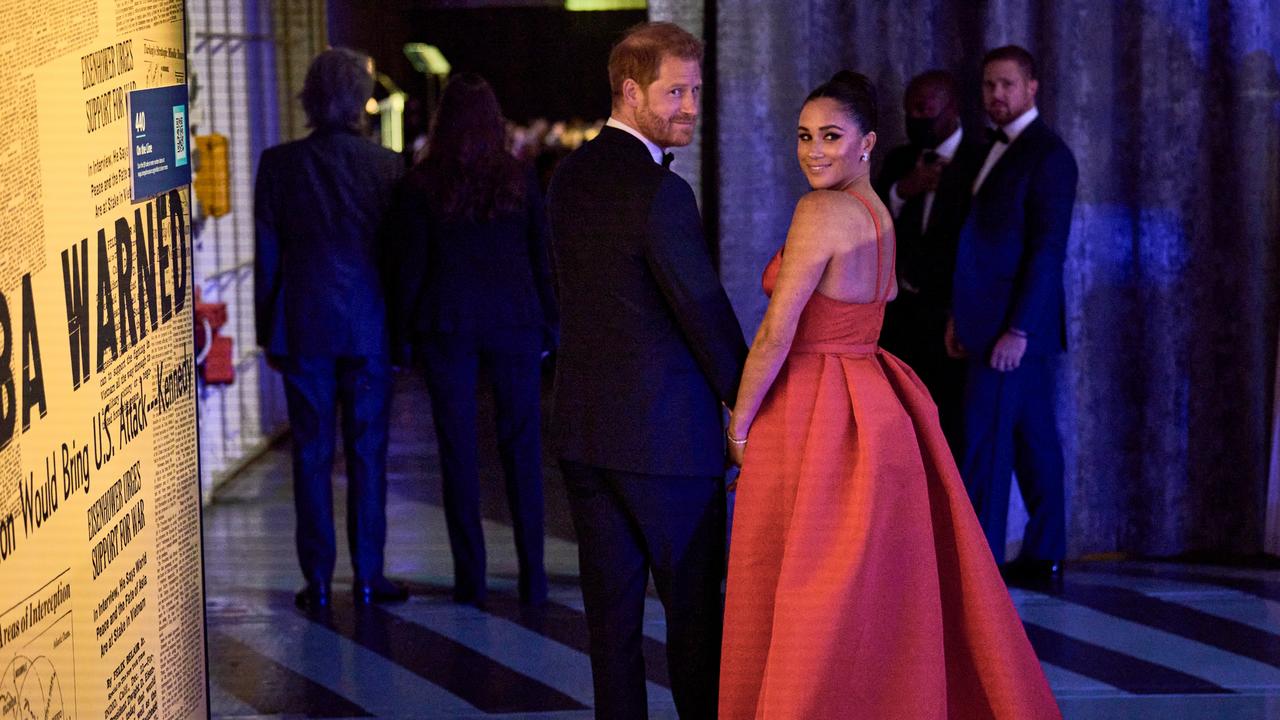 Prince Harry appeared nervous ahead of their first appearance since Covid lockdowns. Picture: Getty Images