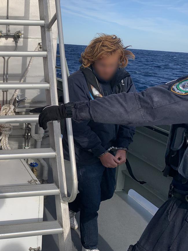 Police intercepted the La Fayette in waters off Lake Macquarie. Picture: NSW Police