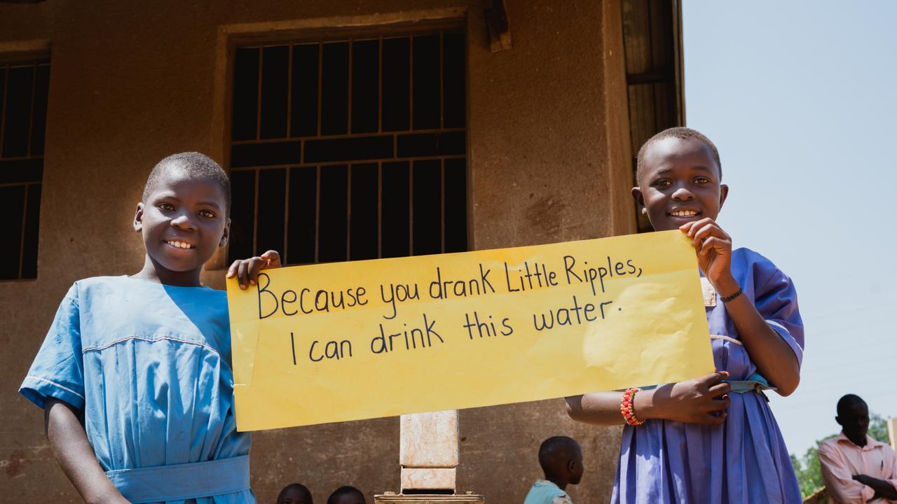 For every Little Ripples bottle sold in Australia, a year of drinking water is given to a person in Africa.