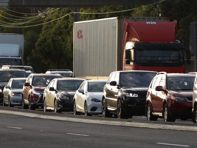 Traffic is still much the same traffic jams in southern Sydney .picture John Grainger