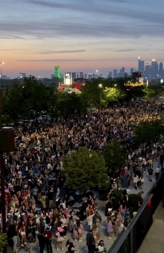 More than 10,000 fans outside Lincoln Financial Field in Philadelphia for Taylor Swift's concert. Picture: Christian Milner