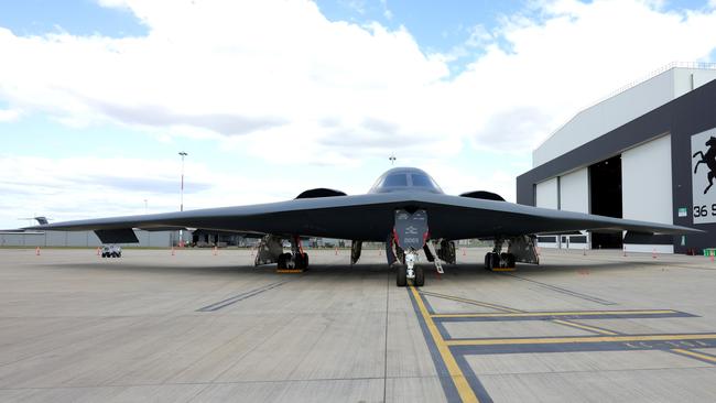 United States Air Force (USAF) B-2 Spirit stealth bomber ‘Spirit of Indiana’ at Royal Australian Air Force (RAAF) Base Amberley. Photo: Steve Pohlner