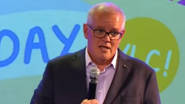 Scott Morrison delivers a sermon at Margaret Court's church.