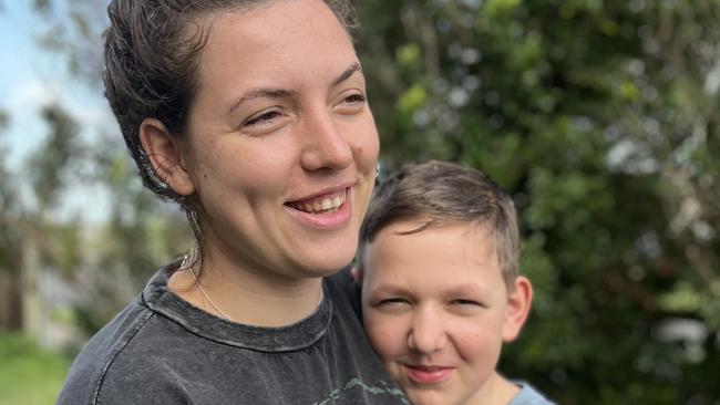 Yuliia Kuzma and Maxim at home together in Proserpine on April 27. Picture: Michaela Harlow