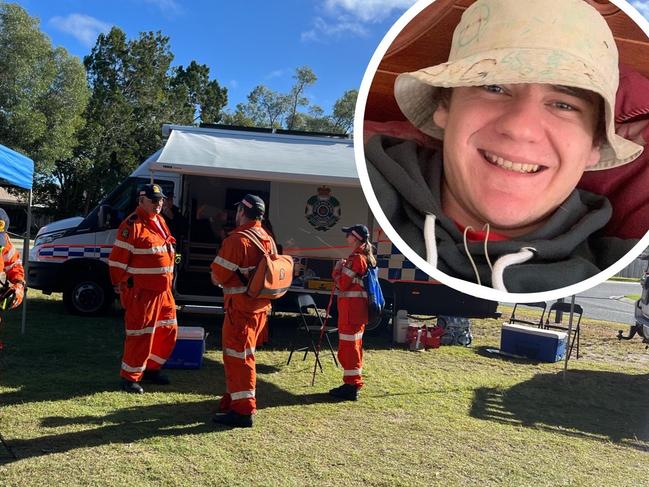 SES crews searched the area in Urangan where Dylan Driessens was last seen.