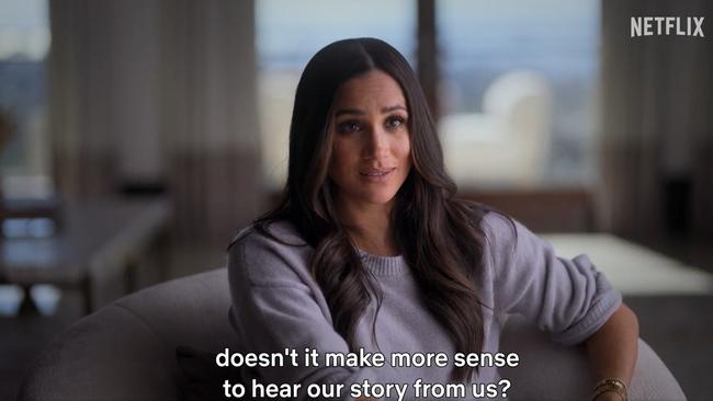 A grab from Harry and Meghan’s docuseries trailer, released by Netflix. Picture: Netflix