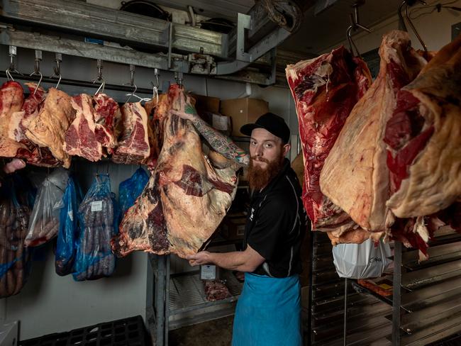 Tom James is the fourth generation of James men to become a butcher, and is an award-winner. Picture: Mark Dadswell