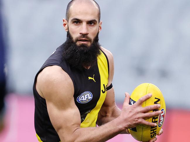 Essendon has shown interest in uncontracted Tigers veteran Bachar Houli. Picture: Michael Klein