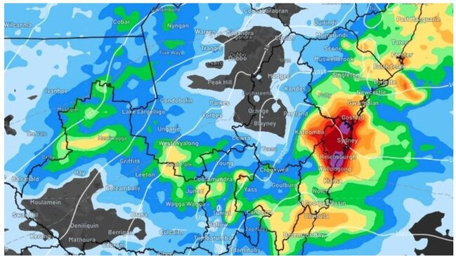 Accumulated rainfall on Monday January 15, 2024, according to ECMWF model.