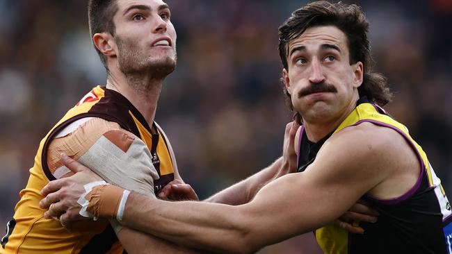 Ivan Soldo (right) is keen to become a No. 1 ruckman. Picture: Michael Klein.