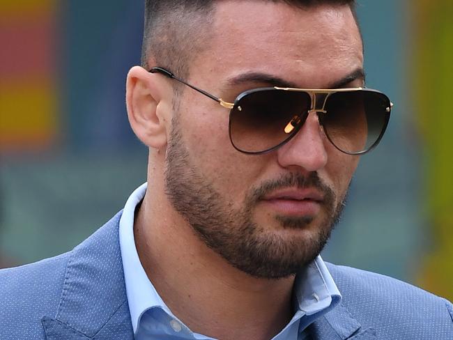 Salim Mehajer arrives to the Federal Court in Sydney, Thursday, April 26, 2018. Mr Mehajer is seeking to have his bankruptcy order annulled in the Federal Court. (AAP Image/David Moir) NO ARCHIVING