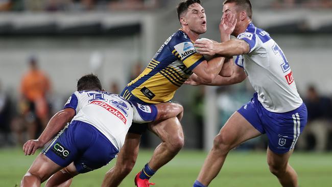 Mitchell Moses and the Eels need to match it with teams in the arm wrestle. Picture: Mark Metcalfe/Getty Images