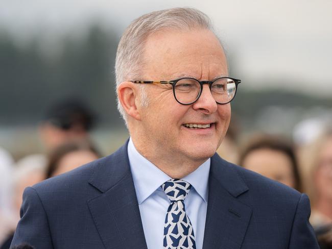 Prime Minister Anthony Albanese held a press conference in Wollongong on the weekend with Carol Berry candidate for Whitlam. Picture: PMO via NewsWire