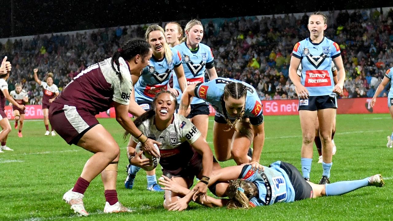 Destiny Brill was a standout for Queensland, scoring a try on her Origin debut. Photo: NRL photos