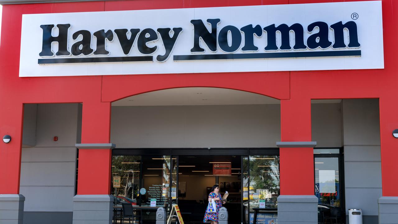 Retailer Harvey Norman reported better-than-expected earnings on Thursday, pushing the stock higher. Picture: NCA NewsWire / David Geraghty