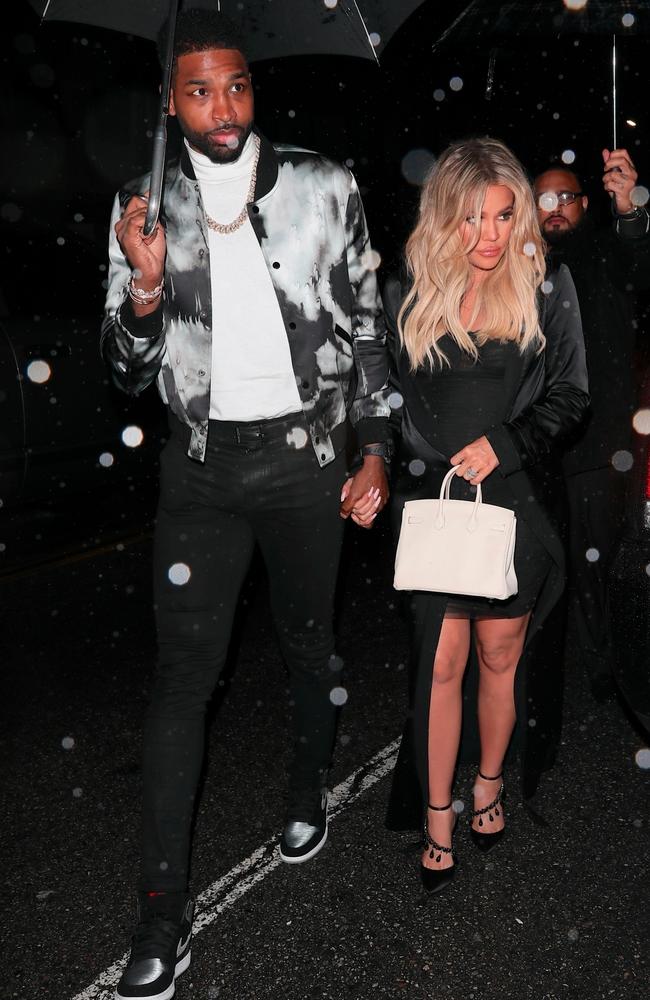 Night out! Tristian Thompson and Khloe Kardashian are expecting a baby girl. Picture: Backgrid